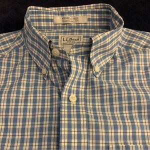 LL BEAN LS Wrinkle Free Cotton Traditional Fit Plaid Shirt